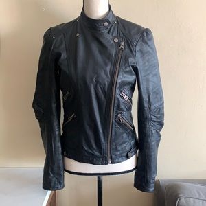 Zara Lamb Leather Biker Jacket